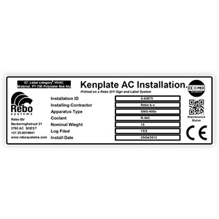 Installation label